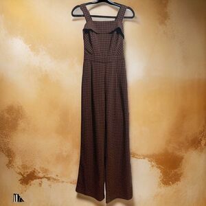 Adelyn Rae one piece jumpsuit, wide leg, black,straps with  open back, sz s, EUC